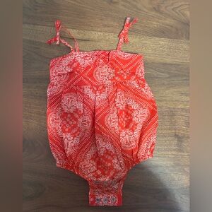6 month New osh gosh Red Bandana Print Romper